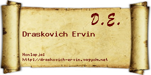 Draskovich Ervin névjegykártya