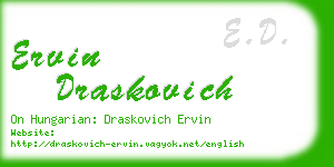 ervin draskovich business card